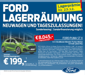 Ford Lagerräumung bei Auto-Jochem GmbH | Ford Puma