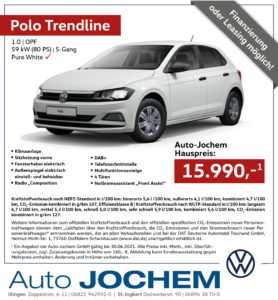 Angebot Volkswagen Polo Trendline | Auto-Jochem GmbH