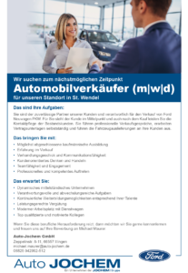 Stellenanzeige Automobilverkäufer | Auto-Jochem GmbH | St. Wendel
