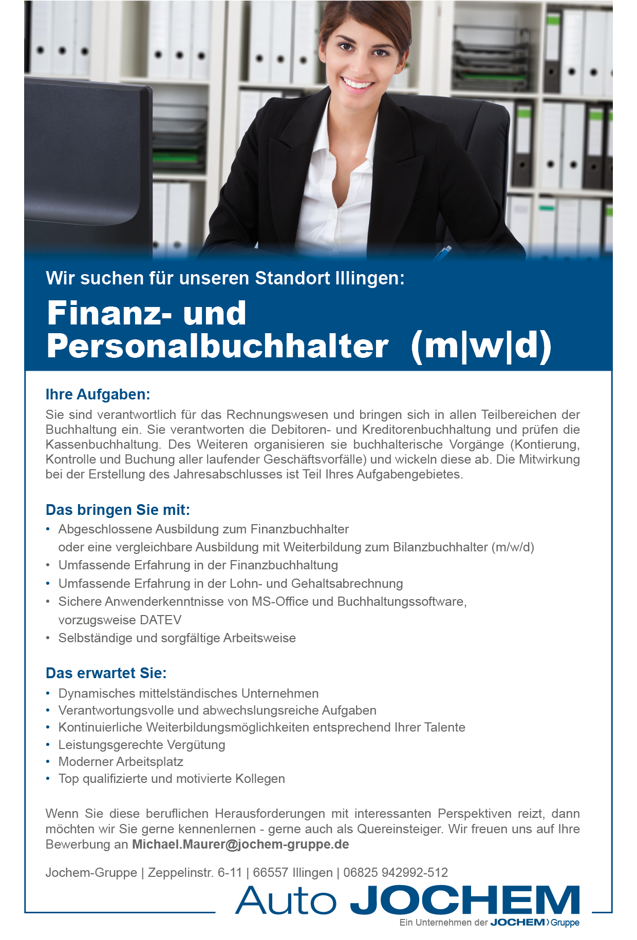 Stellenangebot Finanz- und Personalbuchhalter (m/w/d) | Auto-Jochem GmbH