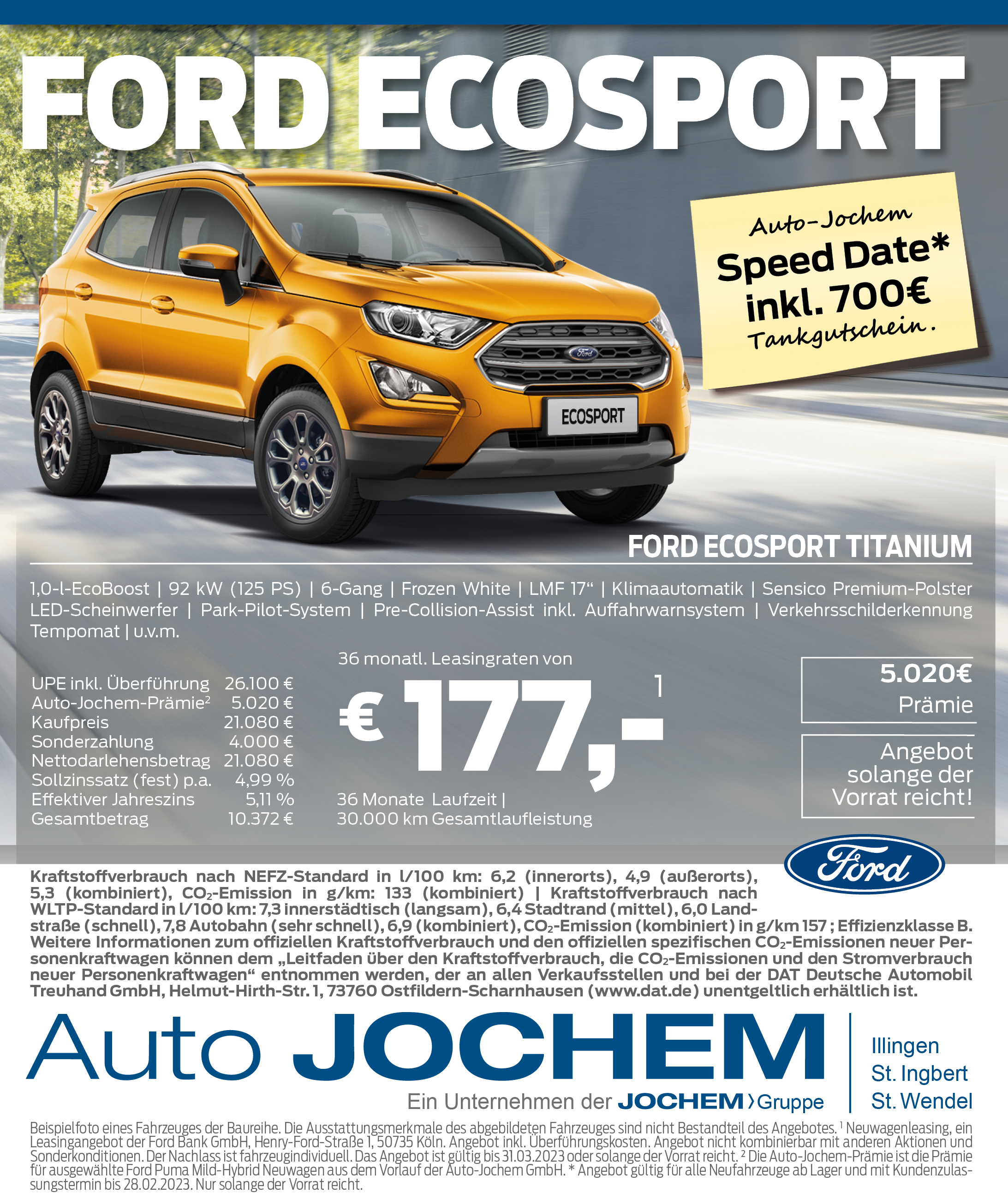 Angebot Ford Ecosport | Auto-Jochem GmbH in Illingen, St. Ingbert und St. Wendel