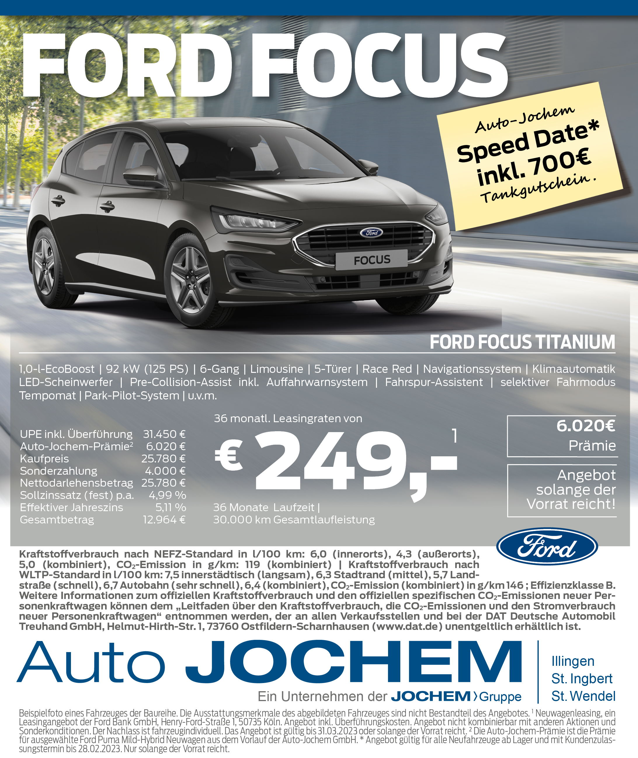 Angebot Ford Focus | Auto-Jochem GmbH in Illingen, St. Ingbert und St. Wendel