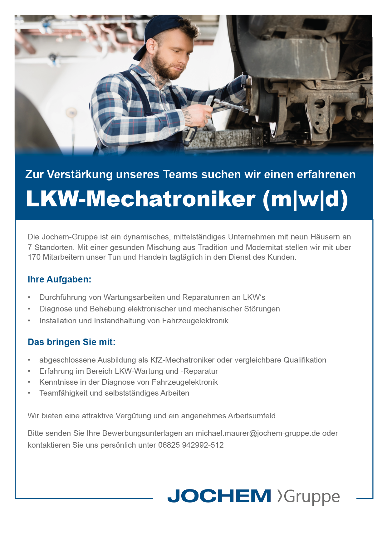 Stellenanzeige LKW-Mechatroniker | Jochem Gruppe